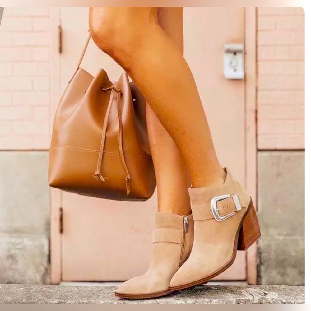 Vince Camuto Suede Buckle Booties✨